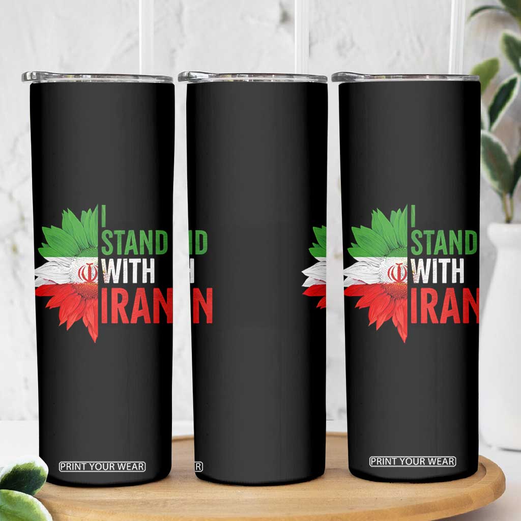 Sunflower Iran Flag Skinny Tumbler Persian Freedom I Stand With Iran TS10 Print Your Wear