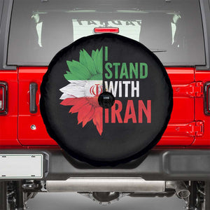 Sunflower Iran Flag Spare Tire Cover Persian Freedom I Stand With Iran TS10 Black Print Your Wear