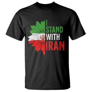 Sunflower Iran Flag T Shirt Persian Freedom I Stand With Iran TS10 Black Print Your Wear