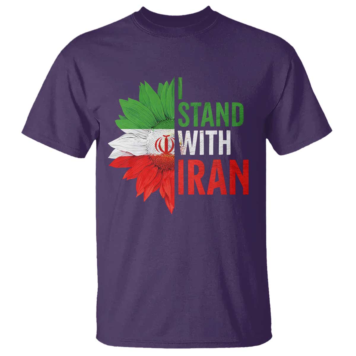 Sunflower Iran Flag T Shirt Persian Freedom I Stand With Iran TS10 Purple Print Your Wear