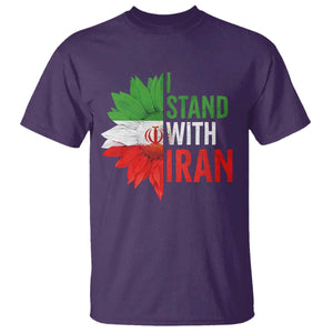 Sunflower Iran Flag T Shirt Persian Freedom I Stand With Iran TS10 Purple Print Your Wear