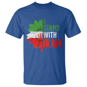 Sunflower Iran Flag T Shirt Persian Freedom I Stand With Iran TS10 Royal Blue Print Your Wear