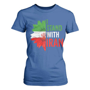 Sunflower Iran Flag T Shirt For Women Persian Freedom I Stand With Iran TS10 Royal Blue Print Your Wear