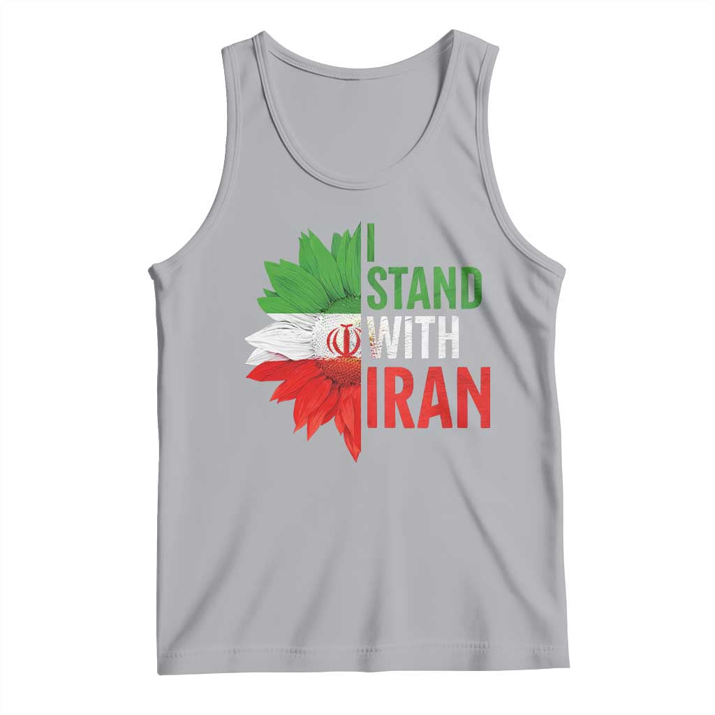 Sunflower Iran Flag Tank Top Persian Freedom I Stand With Iran TS10 Athletic Heather Print Your Wear