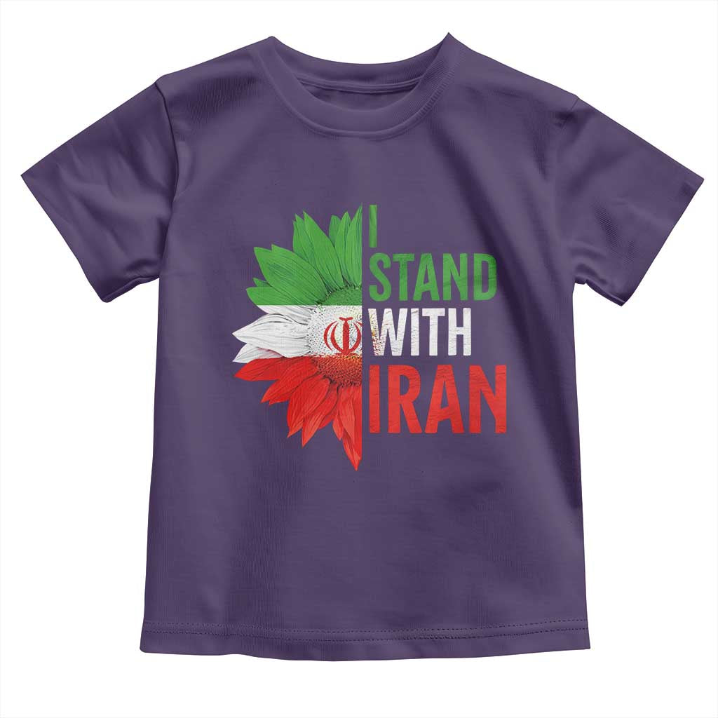 Sunflower Iran Flag Toddler T Shirt Persian Freedom I Stand With Iran TS10 Purple Print Your Wear