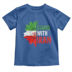 Sunflower Iran Flag Toddler T Shirt Persian Freedom I Stand With Iran TS10 Royal Blue Print Your Wear
