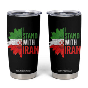 Sunflower Iran Flag Tumbler Cup Persian Freedom I Stand With Iran TS10 Black Print Your Wear
