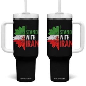 Sunflower Iran Flag Tumbler With Handle Persian Freedom I Stand With Iran TS10 One Size: 40 oz Black Print Your Wear