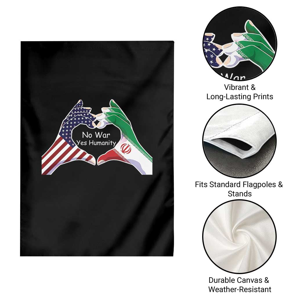 Iran Garden Flag No War Yes Hummanity Persian American Flag Heart Political Statement TS10 Print Your Wear