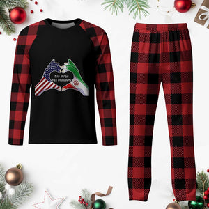 Iran Plaid Pajama Set No War Yes Hummanity Persian American Flag Heart Political Statement TS10 Buffalo Plaid Print Your Wear