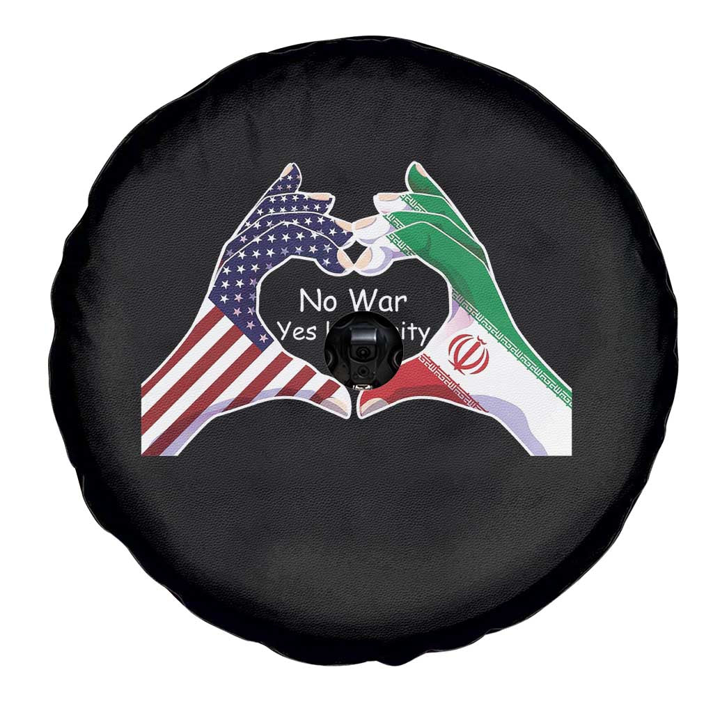 Iran Spare Tire Cover No War Yes Hummanity Persian American Flag Heart Political Statement TS10 Print Your Wear