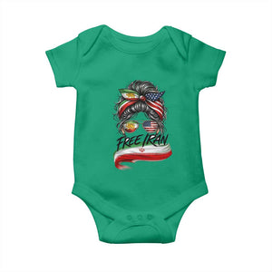 Free Iran Baby Onesie Persian American Pride Lion Sun Flag Messy Bun TS10 Irish Green Print Your Wear