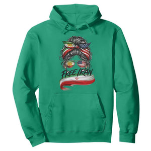 Free Iran Hoodie Persian American Pride Lion Sun Flag Messy Bun TS10 Irish Green Print Your Wear