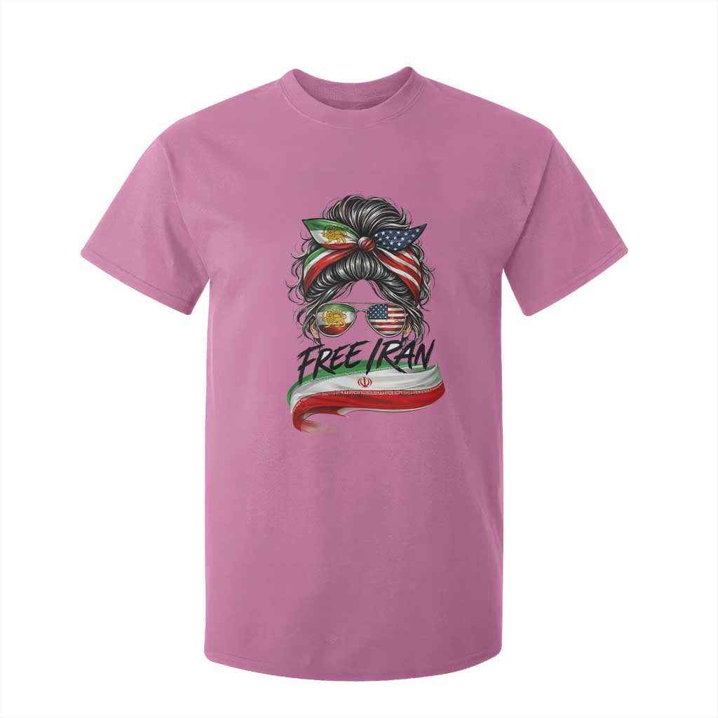 Free Iran T Shirt For Kid Persian American Pride Lion Sun Flag Messy Bun TS10 Azalea Print Your Wear