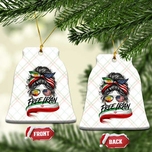 Free Iran Ceramic Ornament Persian American Pride Lion Sun Flag Messy Bun TS10 Print Your Wear
