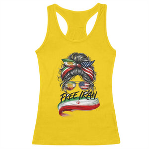 Free Iran Racerback Tank Top Persian American Pride Lion Sun Flag Messy Bun TS10 Daisy Print Your Wear