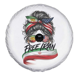Free Iran Spare Tire Cover Persian American Pride Lion Sun Flag Messy Bun TS10 Print Your Wear