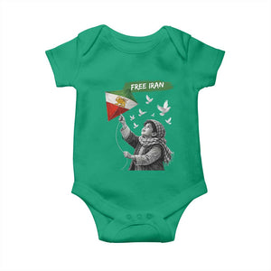 Free Iran Baby Onesie - Lion And Sun Flag Persian Freedom Movement TS10 Irish Green Print Your Wear