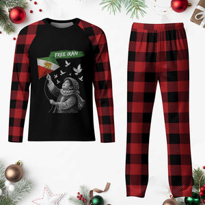 Free Iran Plaid Pajama Set Lion And Sun Flag Persian Freedom Movement TS10 Buffalo Plaid Print Your Wear