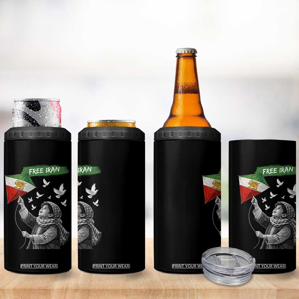 Free Iran 4 in 1 Can Cooler Tumbler Lion And Sun Flag Persian Freedom Movement TS10 Print Your Wear