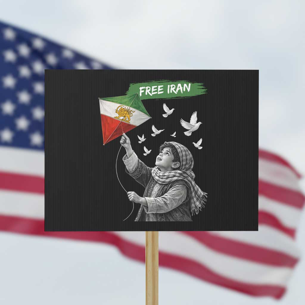 Free Iran Protest Sign Lion And Sun Flag Persian Freedom Movement TS10 Horizontal 18