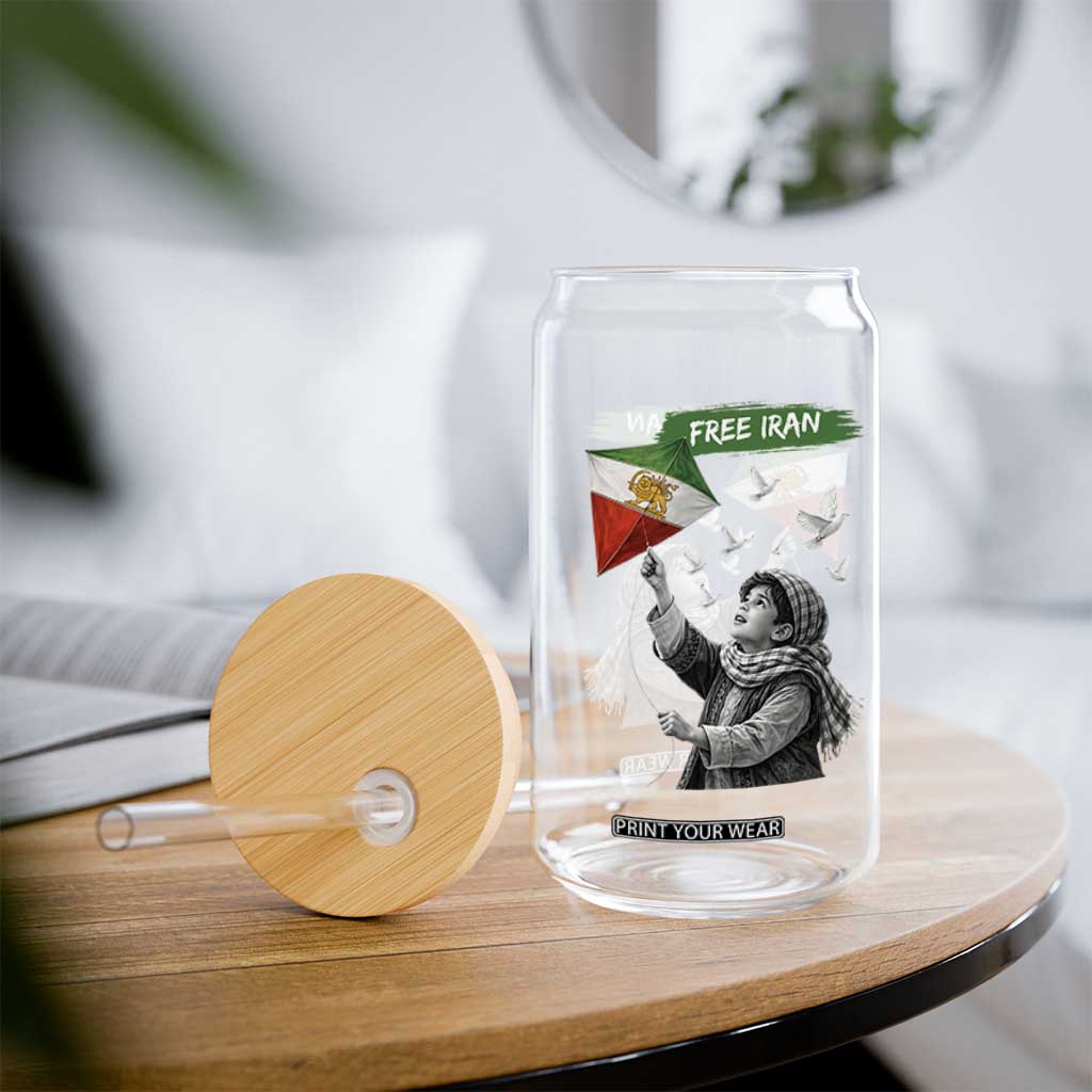 Free Iran Glass Can Lion And Sun Flag Persian Freedom Movement TS10 Print Your Wear
