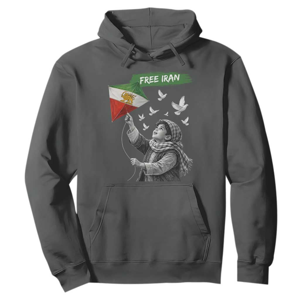 Free Iran Hoodie Lion And Sun Flag Persian Freedom Movement TS10 Dark Heather Print Your Wear