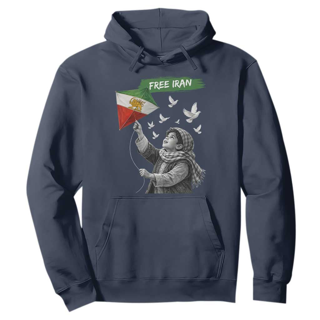Free Iran Hoodie Lion And Sun Flag Persian Freedom Movement TS10 Navy Print Your Wear