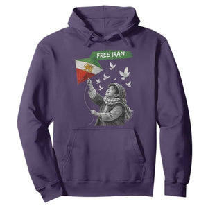 Free Iran Hoodie Lion And Sun Flag Persian Freedom Movement TS10 Purple Print Your Wear