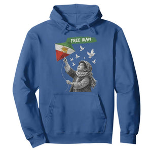 Free Iran Hoodie Lion And Sun Flag Persian Freedom Movement TS10 Royal Blue Print Your Wear