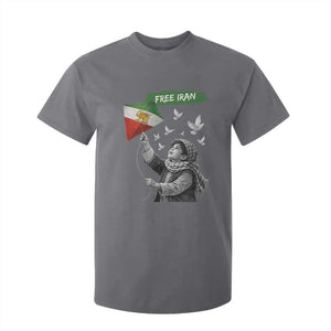 Free Iran T Shirt For Kid Lion And Sun Flag Persian Freedom Movement TS10 Charcoal Print Your Wear