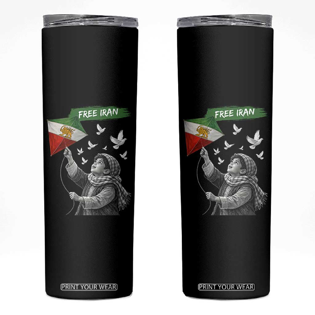 Free Iran Skinny Tumbler Lion And Sun Flag Persian Freedom Movement TS10 Black Print Your Wear