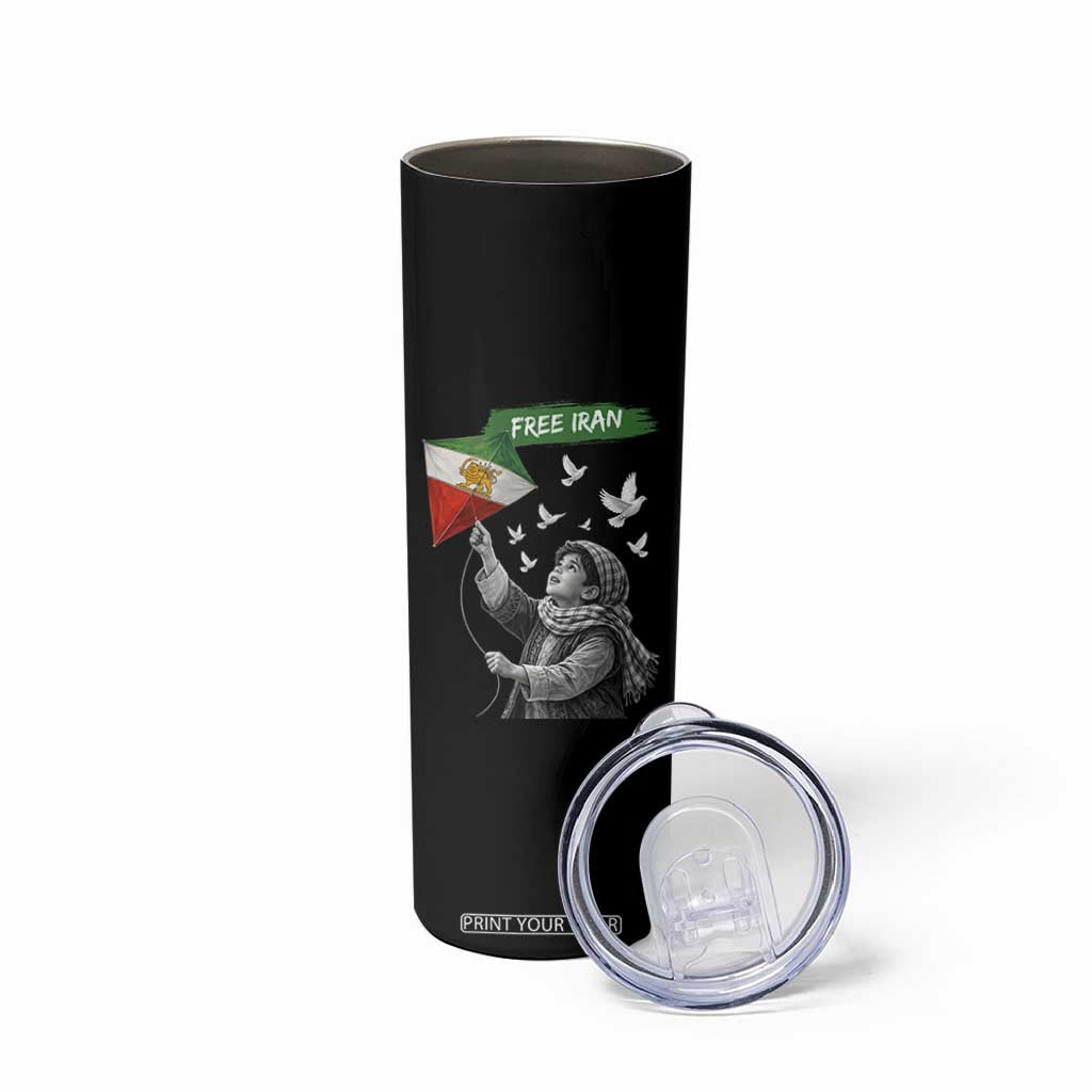 Free Iran Skinny Tumbler Lion And Sun Flag Persian Freedom Movement TS10 Print Your Wear