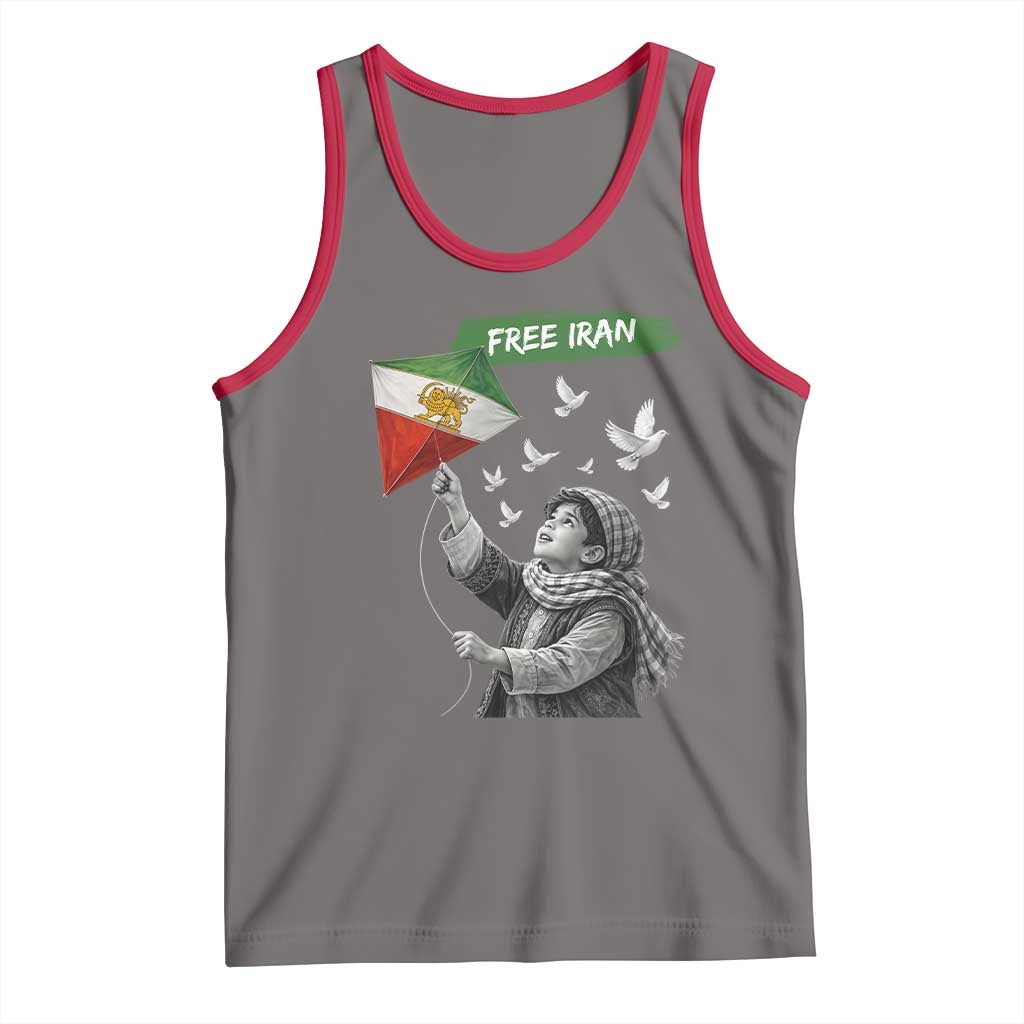 Free Iran Tank Top Lion And Sun Flag Persian Freedom Movement TS10 Deep Heather Red Print Your Wear