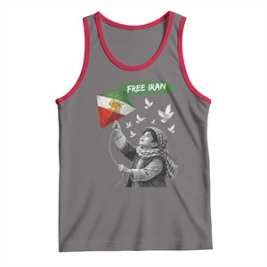 Free Iran Tank Top Lion And Sun Flag Persian Freedom Movement TS10 Deep Heather Red Print Your Wear
