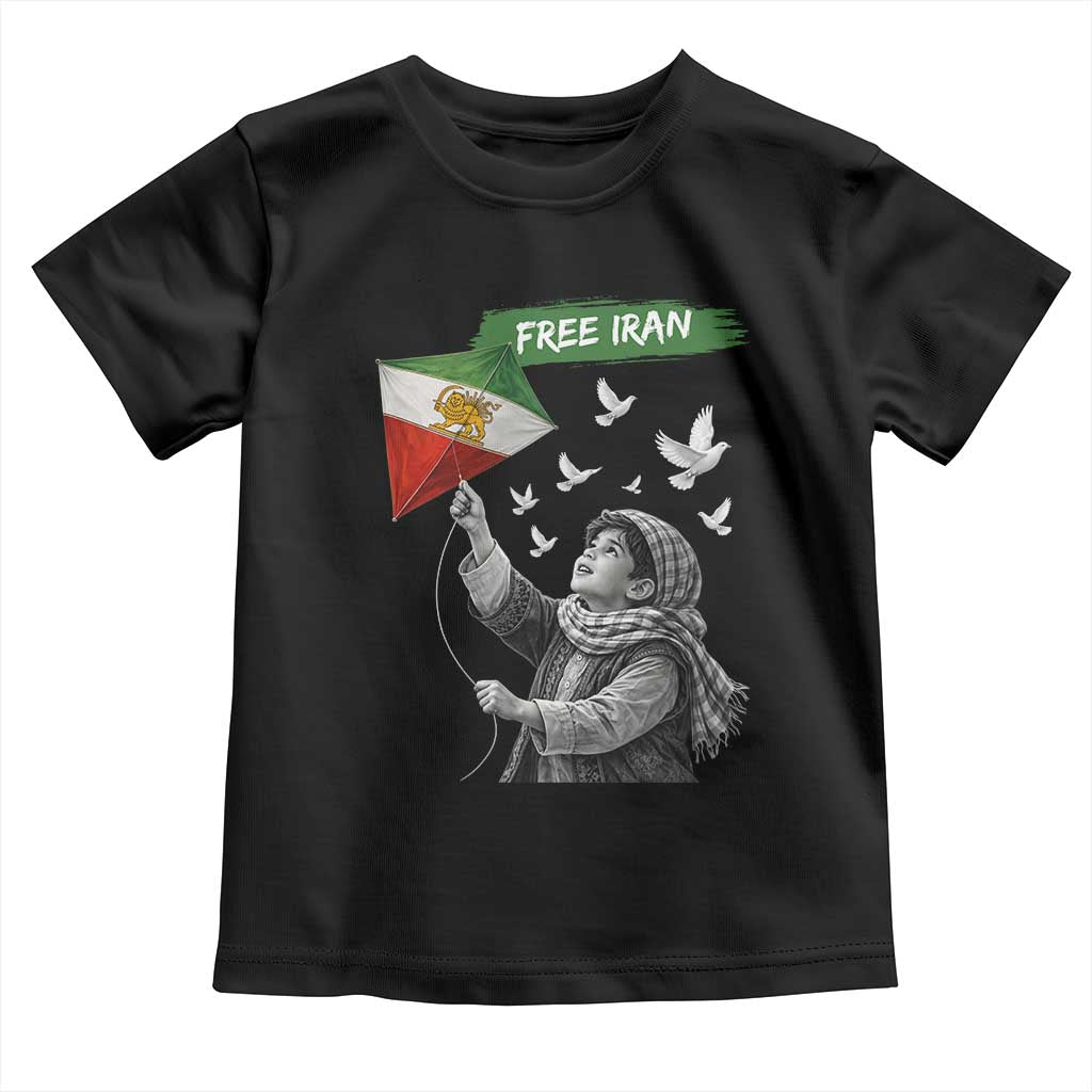 Free Iran Toddler T Shirt Lion And Sun Flag Persian Freedom Movement TS10 Black Print Your Wear
