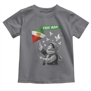Free Iran Toddler T Shirt Lion And Sun Flag Persian Freedom Movement TS10 Charcoal Print Your Wear