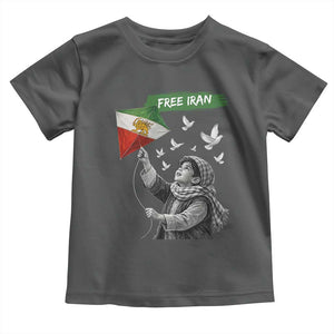 Free Iran Toddler T Shirt Lion And Sun Flag Persian Freedom Movement TS10 Dark Heather Print Your Wear