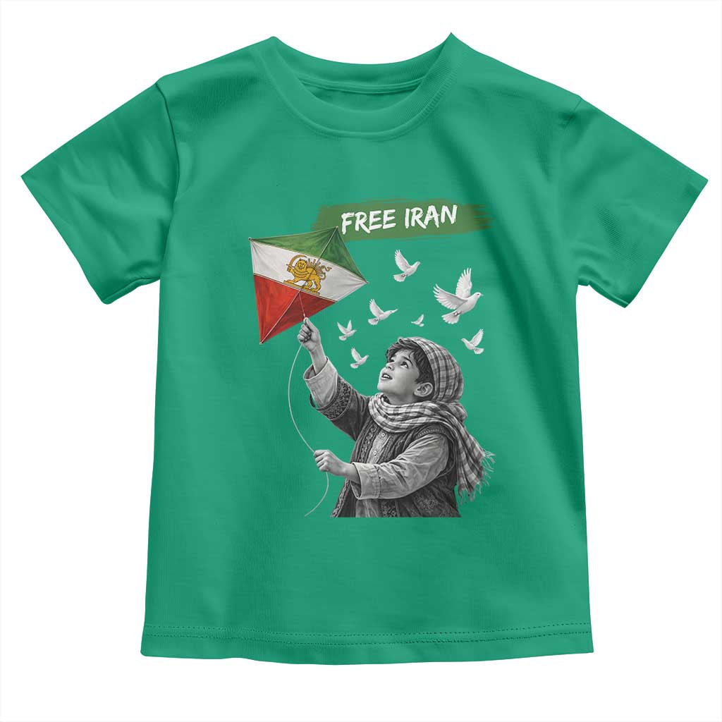 Free Iran Toddler T Shirt Lion And Sun Flag Persian Freedom Movement TS10 Irish Green Print Your Wear