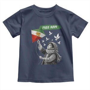 Free Iran Toddler T Shirt Lion And Sun Flag Persian Freedom Movement TS10 Navy Print Your Wear