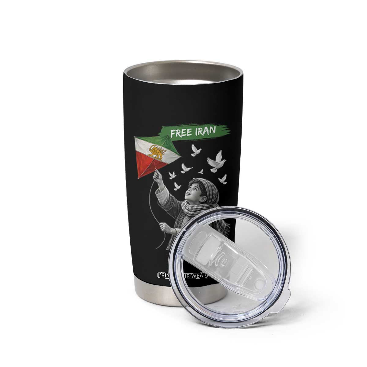 Free Iran Tumbler Cup Lion And Sun Flag Persian Freedom Movement TS10 Print Your Wear