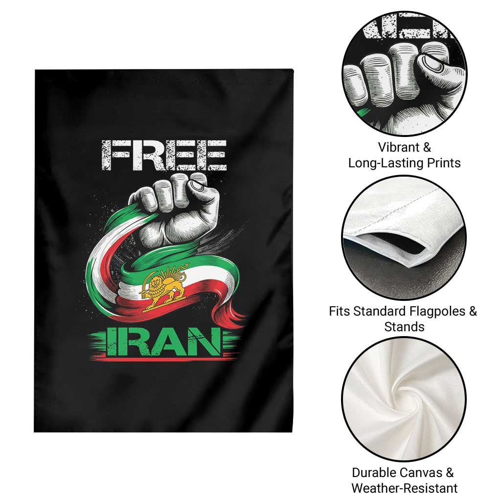Free Iran Garden Flag Iran Lion Sun Flag Fist TS10 Print Your Wear