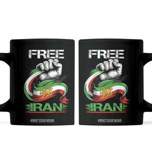 Free Iran Coffee Mug Iran Lion Sun Flag Fist TS10 Black Print Your Wear