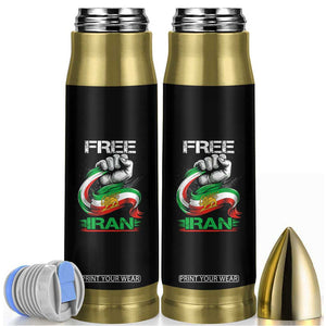 Free Iran Bullet Tumbler Iran Lion Sun Flag Fist TS10 Black Print Your Wear