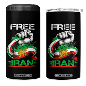 Free Iran 4 in 1 Can Cooler Tumbler Iran Lion Sun Flag Fist TS10 One Size: 16 oz Black Print Your Wear