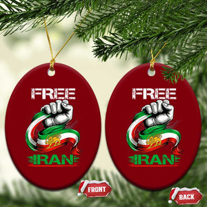 Free Iran Ceramic Ornament Iran Lion Sun Flag Fist TS10 Print Your Wear