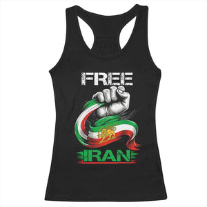 Free Iran Racerback Tank Top Iran Lion Sun Flag Fist TS10 Black Print Your Wear