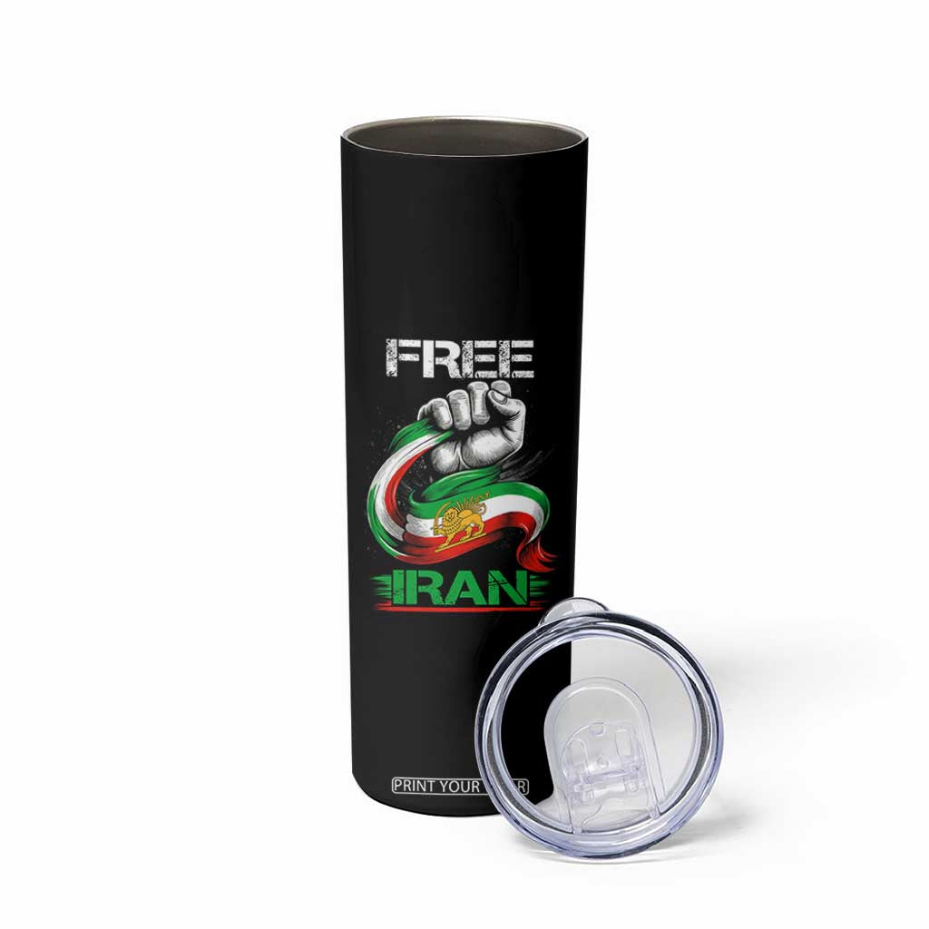 Free Iran Skinny Tumbler Iran Lion Sun Flag Fist TS10 Print Your Wear
