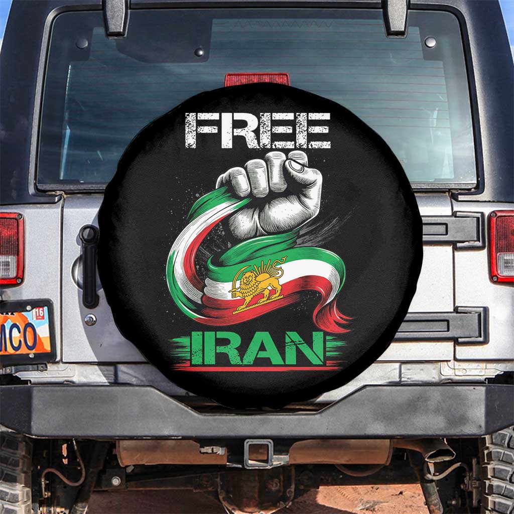 Free Iran Spare Tire Cover Iran Lion Sun Flag Fist TS10 No hole Black Print Your Wear