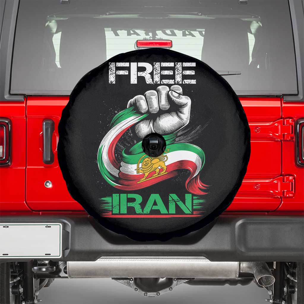Free Iran Spare Tire Cover Iran Lion Sun Flag Fist TS10 Black Print Your Wear